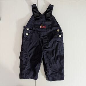 Vtg Gymboree Navy Aviator Duck Cotton Cargo Overalls 0-3mos